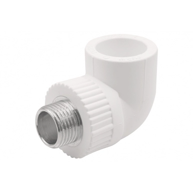 Corner combined external thread 25х1/2" EVER PLAST /white